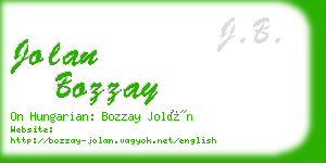 jolan bozzay business card